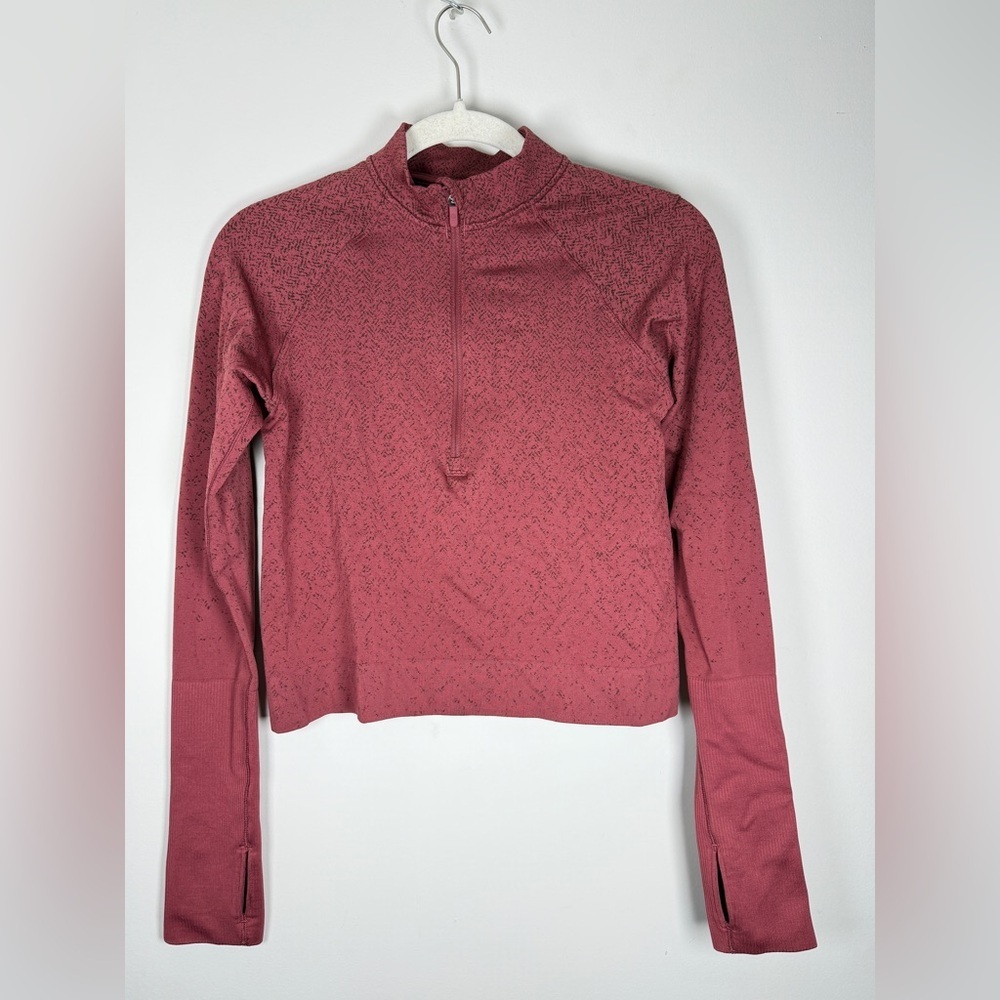 Lululemon EUC Rest Less Cropped 1/2 Zip Dusty Rose - Picture 2 of 12